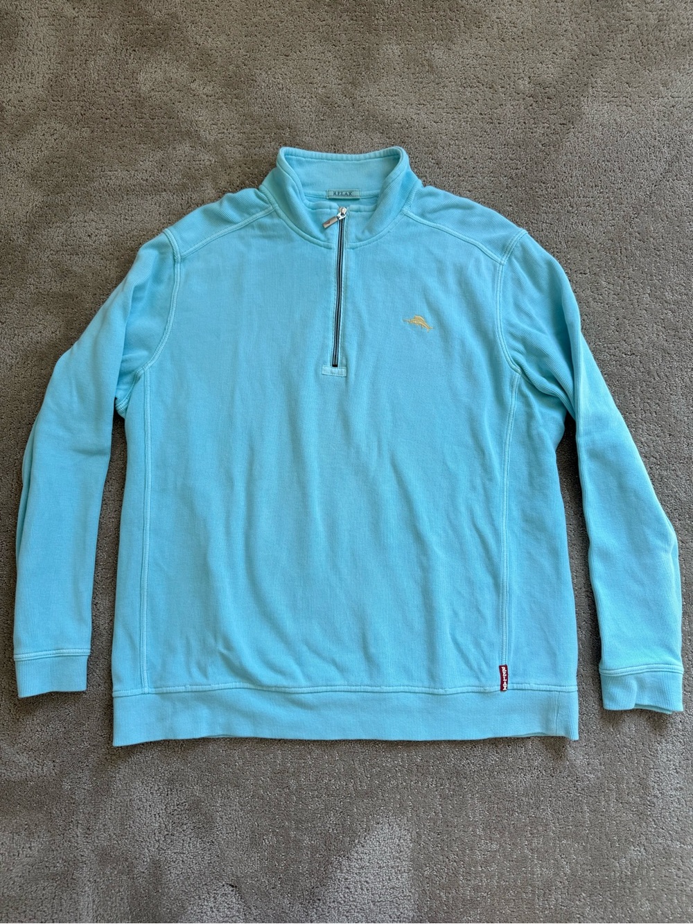 Tommy Bahama 100% Cotton RELAX Baby Blue Half-Zip Pullover Sweatshirt